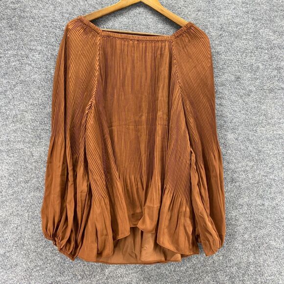 Cato Rust Pleated Blouse - Picture 2 of 9